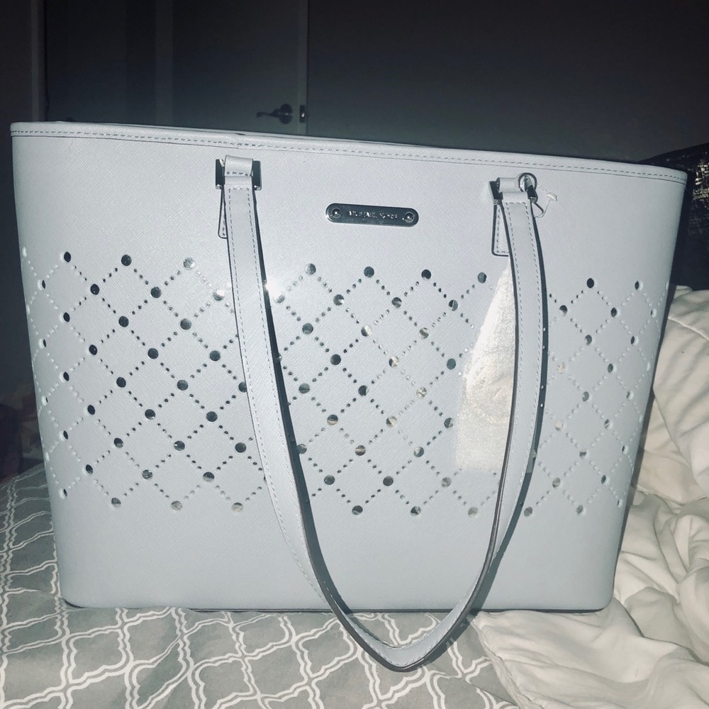 Michael kors pale blue tote bag